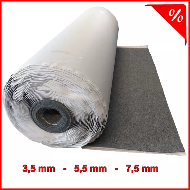 Filz 3,5mm 5,5mm 7,5mm Selbstklebend Grau Filzstoff 50x150cm stoff Autofilz