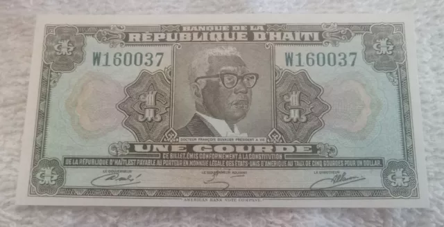 Haiti 1 Gourde 1979 P-230A B802 Unc banknote