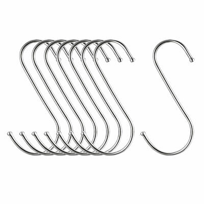 Metal S Hooks 4.72" S Shaped Hook Hangers for Kitchen Multiple Uses 8pcs