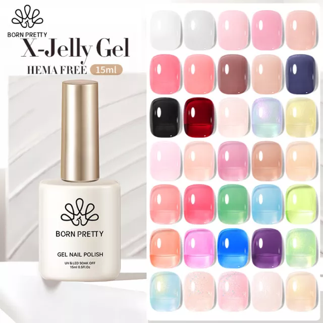 BORN PRETTY 15ML X-JELLY COLLECTION Rein Nackt Gel Gelee Natural Rosa Gel Polish