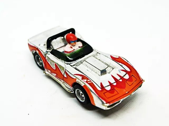 Tyco Pro A/P Racing Corvette Chrome/Flames HTF HO Slot Car