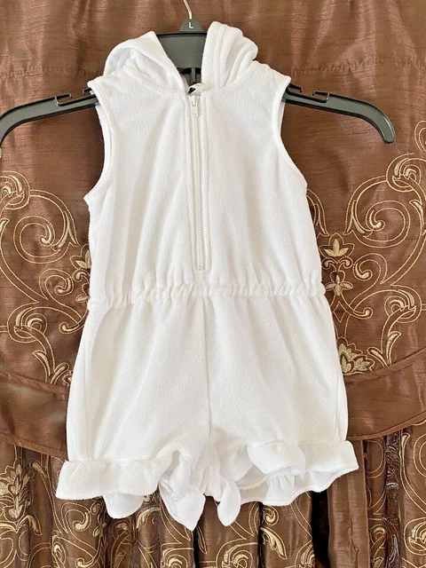 Girls 2T Janie & Jack White Hooded Terry Cover Up Swim Shop Beach Pool