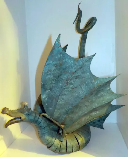 Grande Vouivre Dragon en bronze contemporain sculpteur inconnu H 50 cm
