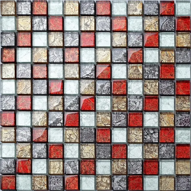 Autumn Mix Foil Pattern Mosaic Tiles Bathroom Basin Splashback (GTR10091)