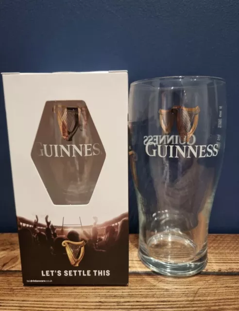 Set of 2 X Guinness Tulip Pint Glasses 20oz Latest Design Brand New Genuine