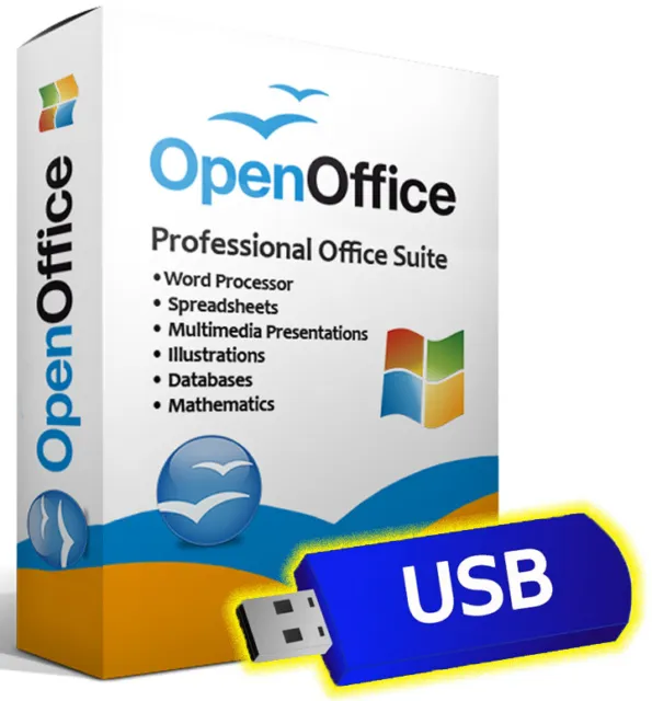 Open Office Software Suite for Windows-Word Processing-Home-Student-Business-USB