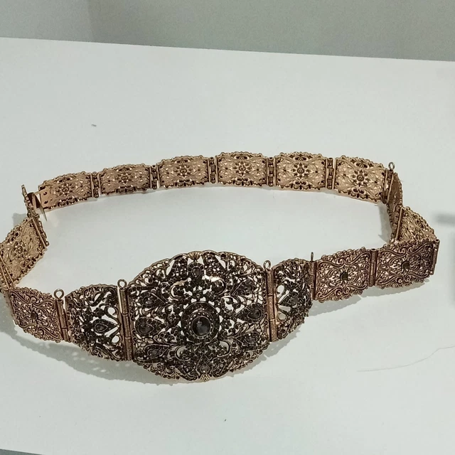 Ceinture Ancienne Berbère Kabyle En Cuivre émaillé – Pièce Traditionnelle Artisanale – Occasion