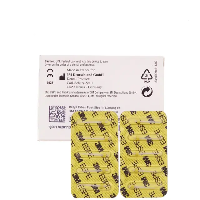 Bid 3M ESPE Dental RelyX Fiber Post Size 1 (1.3mm) Yellow 10 piece pack Original