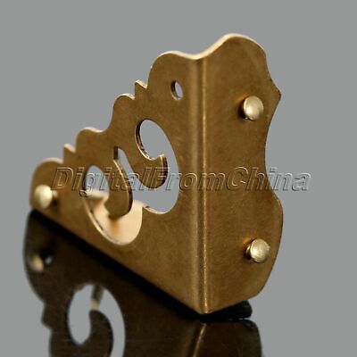 Chinese Style Cabinet Furniture Drawer Trunk Side Plate Corners Brass Hardware 3