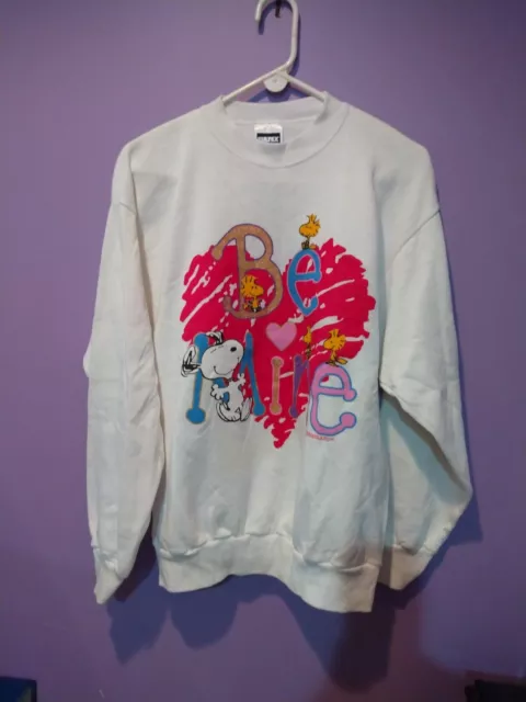 Vintage Peanuts SNOOPY & WOODSTOCK Be Mine (L) Sweatshirt VALENTINE 's DAY