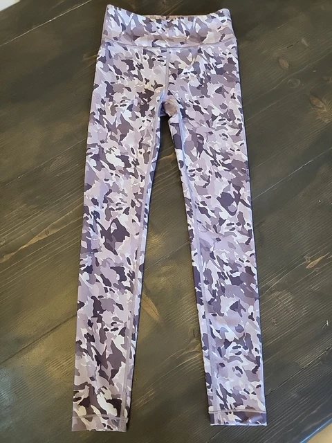 💜 ATHLETA GIRL Chit Chat Legging Fusion Camo Purple Pink M  8 - 10 Active Pants
