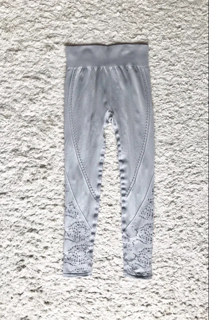 fabletics leggings Powerhold XS Seamless Grau Laufhose Tights High Waist Mesh