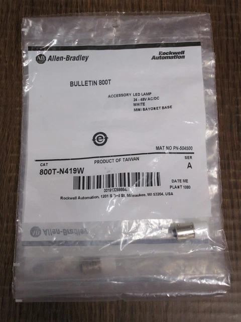 ALLEN BRADLEY 800T-N419W LOT OF 5 Accessory LED Lamp SER A NEW SEALED