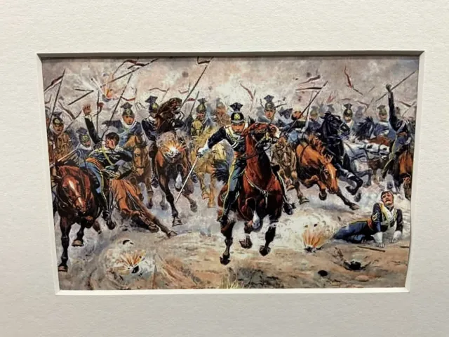 17th Lancers At The Battle Of Balaclava, Crimean War Mounted Print 10x 8