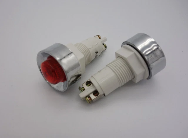5 Pcs Cutout 13.5mm 120 AC RED incandescent Pilot Lights Screw terminal