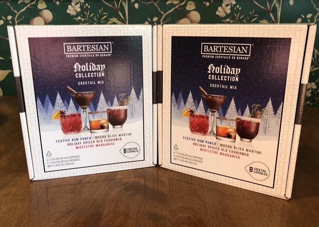 16 Nuevas Vainas de Cóctel Bartesian Holiday Collection Mezcla Ron Punch Margarita Especiada