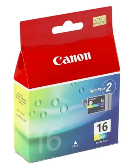 Genuine Authentic Canon 16 Colour Ink Cartridge Pixma Bci-16 Colour Twin Pack