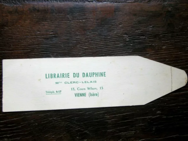 Marque pages ancien: librairie du Dauphiné Vienne (Isère). Mlles Clerc-Lelais