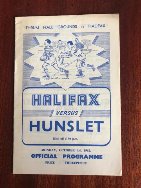 Halifax v Hunslet rugby league Programme 1962/63 season