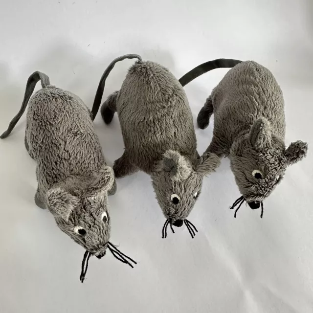 IKEA 3 SMALL Gosig Mus Mouse Mice Rat Grey Soft Plush Toy Comforter No Labels 32.00 PicClick UK