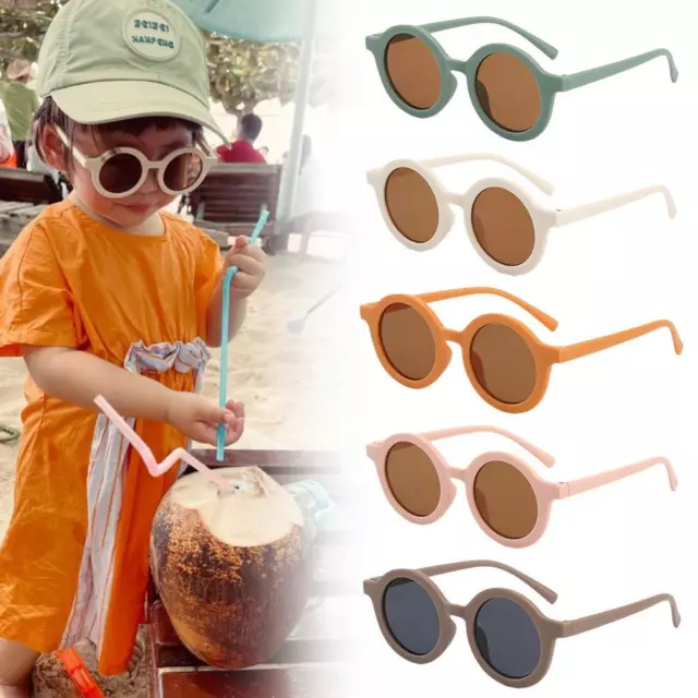 Cute Round Polarized Sunglasses for Kids Girls Boys Protection Beach Holiday,