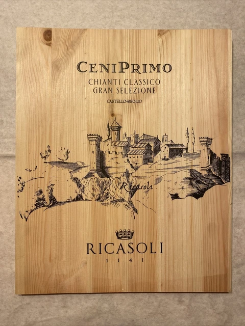 1 Panel de Madera de Vino Ricasoli Chianti Italia De Colección CAJA LATERAL 3/23 695