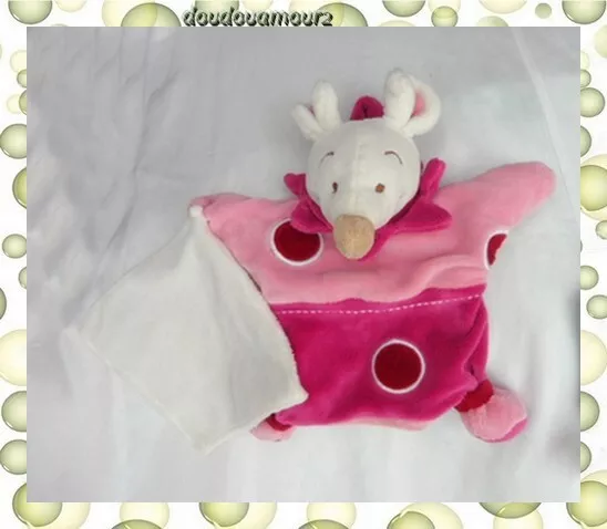 Doudou Souris Plat Marionnette Rose Fushia Rond Mouchoir Doudou Et Compagnie