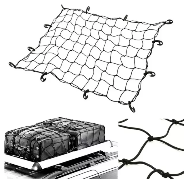 80 x 120 cm universaler Auto Netz Kofferraumnetz Gepäcknetz mit 12 Befestigung