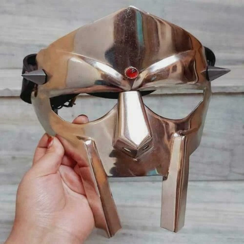 Medieval MF Doom Gladiator Mask Mad-villain Golden Finish Brass Face Armor Gift