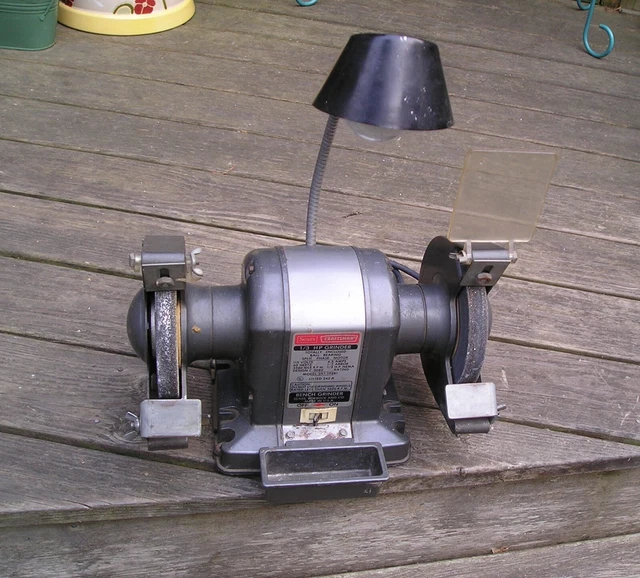 VINTAGE SEARS CRAFTSMAN 1/2 HP Bench Grinder Work Light Model 397