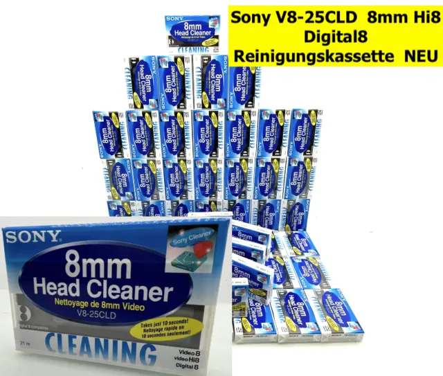 Sony V8-25CLD 8 mm Hi8 Digital8 videotesta pulizia cassetta pulizia V8