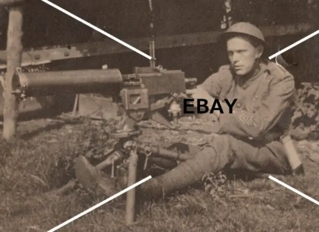 Vintage RPPC Postcard WW1 Ralph Mac In Germany Machine Gun AZO BW
