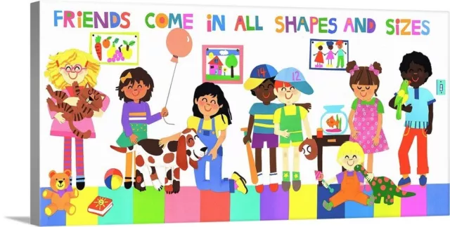 Friends Come in All Shapes and Sizes Canvas Wall Art Print,  Home Decor