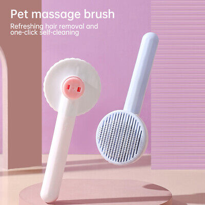 Dog Cat Brush Grooming Slicker Self Cleaning Slicker Brush Massage Pet Comb Soft 2