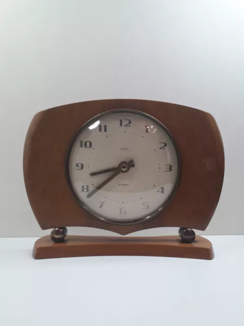 Vintage Smiths Sectronic Clock 1960s Mantel Slim Clock Converted Quartz Working