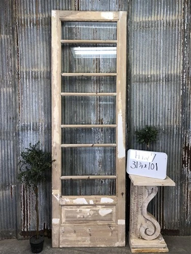 Antique French Single Door (31.75x101) 7 Pane Glass European Door H127