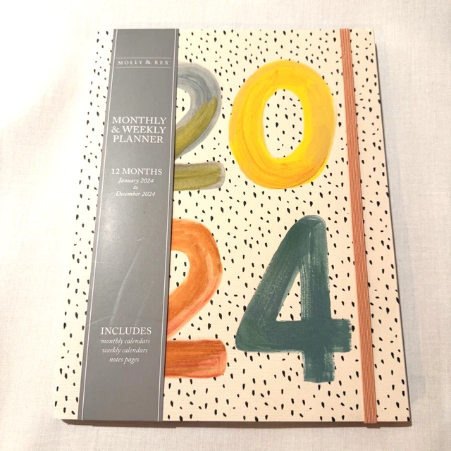 2024 PLANNER MOLLY and Rex Weekly Layouts Monthly Calendar Notes Pocket