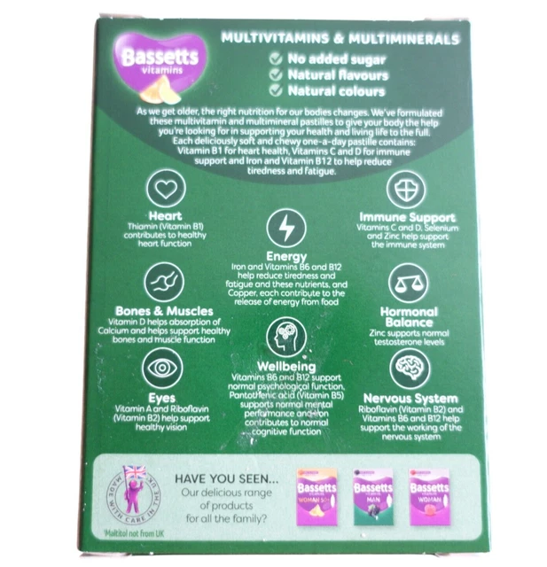 BASSETT'S VITAMINS MAN 50+ Multivitamins Minerals Orange & Lime 30's