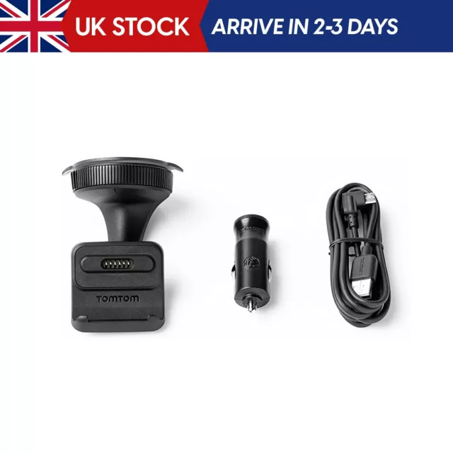 Sat Nav Windscreen Mount Click-and-Drive plus Car Charger and USB Cable for sele