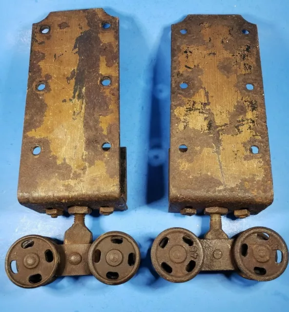 Vintage Barn Door Rollers Box Track 2 1/8" Wheels Rustic Country Décor