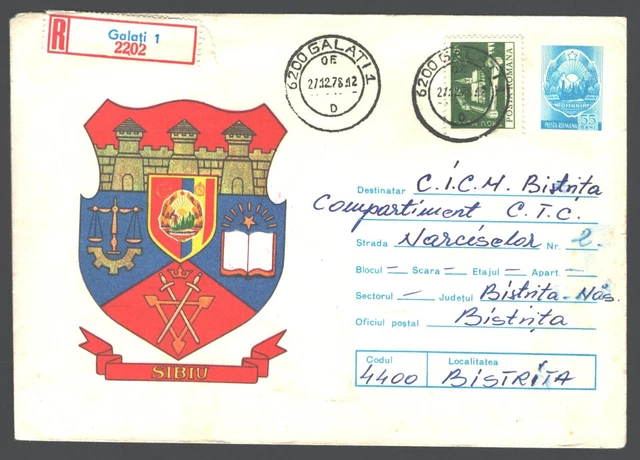 1976 , Roumanie , Romania , Sibiu  Coat of arms , Postal stationery