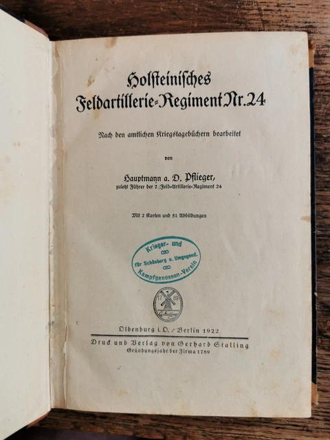 REGIMENTSGESCHICHTE HOLSTEINISCHES FeldartillerieRegiment Nr. 24 EUR