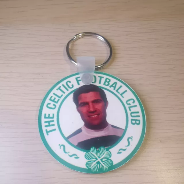 Bertie Auld Celtic Football Club Double Sided Round Keyring MDF 5cm