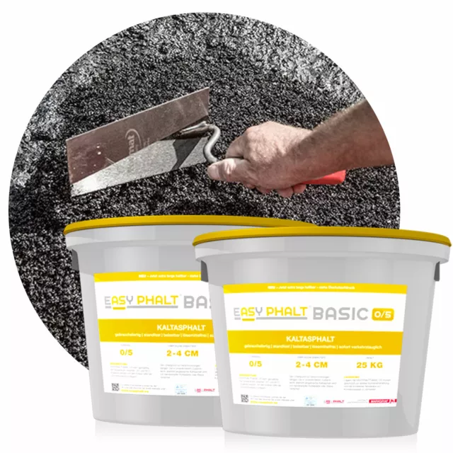 EASYPHALT® BASIC Kaltasphalt 0-5 mm 100 kg Asphalt Reparaturasphalt Kaltmischgut