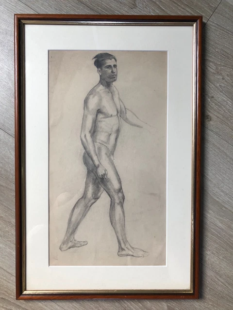 Dessin Académique Homme Nu 1904 Signé Pirson - Original Artiste Américain