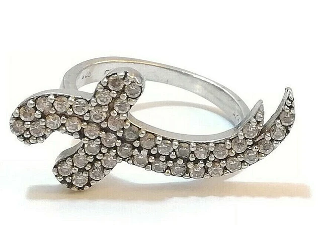 SCINTILLANTE ANELLO IN ARGENTO 925 STERLING CON PIETRE GENUINE MISURA. 16,8 mm