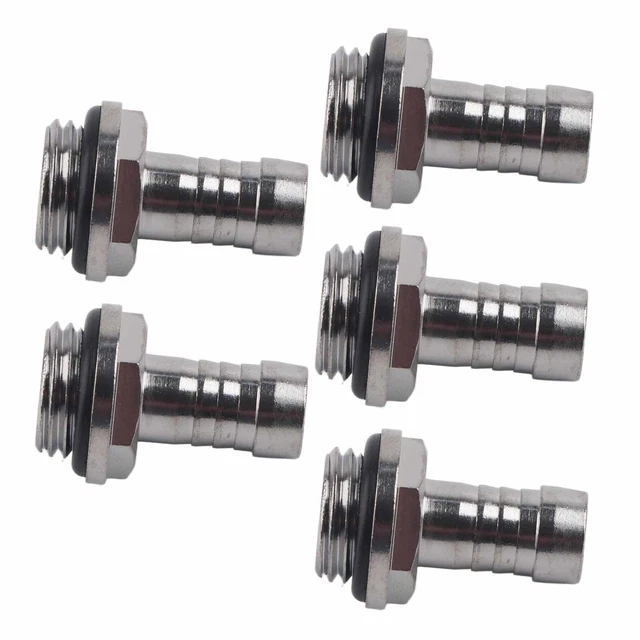 6 PCS PC Water Cooling TwoTouch Fitting G1/4 Thread Barb Connector For Tu UK HEL