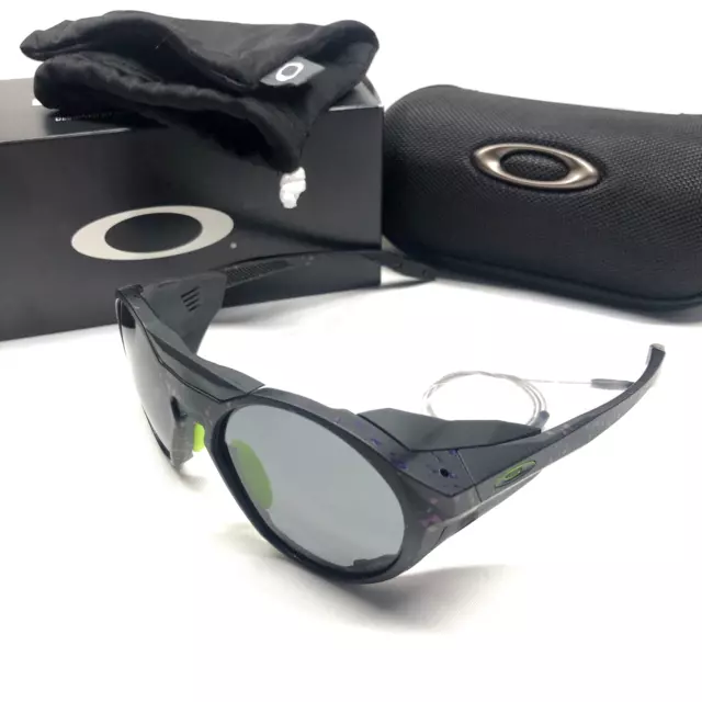 NEW OAKLEY CLIFDEN SUNGLASSES Black Green Purple Splatter w/ Prizm Grey Lenses
