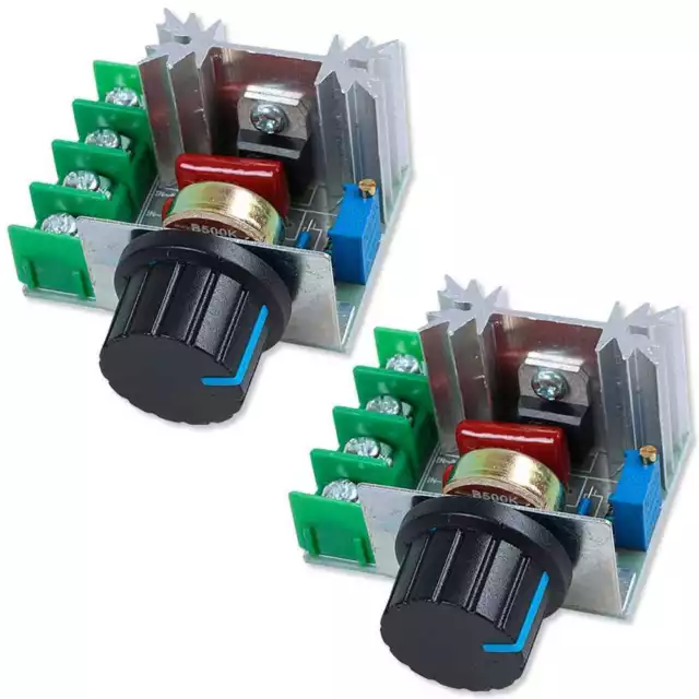 2x Variateur de Tension électrique Lumière Température 220V 2000W Ajustable