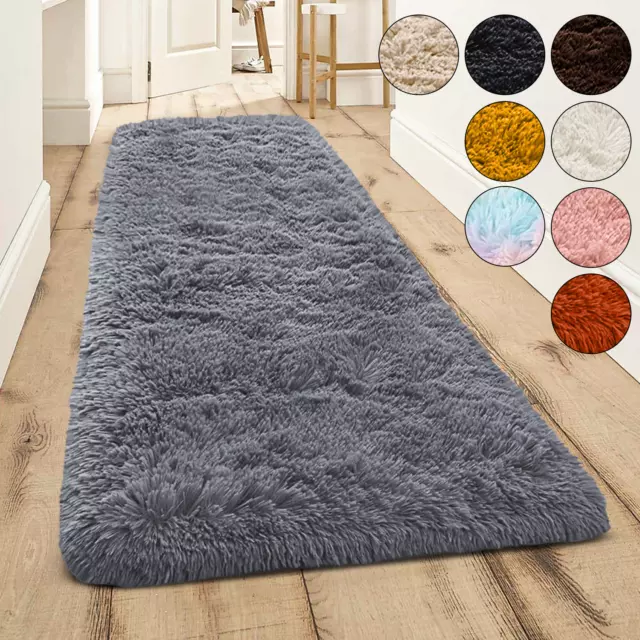 Long Non Slip Hallway Runner Shaggy Rugs Bedroom Living Room Carpet Floor Mats